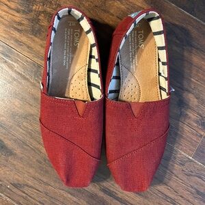 TOMS Burgundy/dark red Slip-On Shoes Size 7